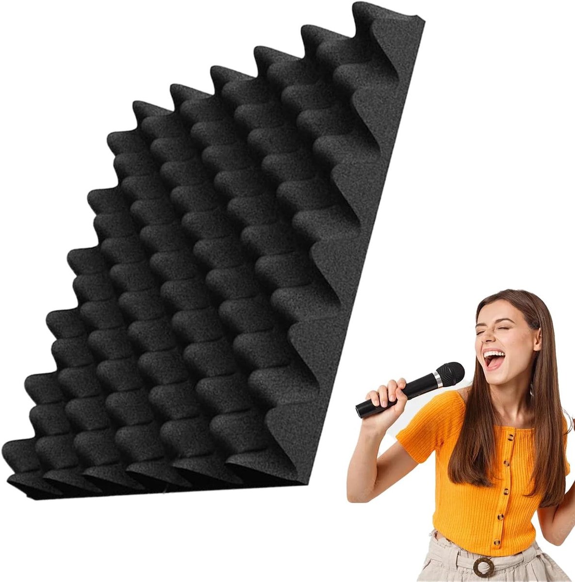 Akoestische Platen - Geluidsisolatie Panelen - Muziek Studio - Zelfklevend Brandveilig - 32x32 cm - Zwart