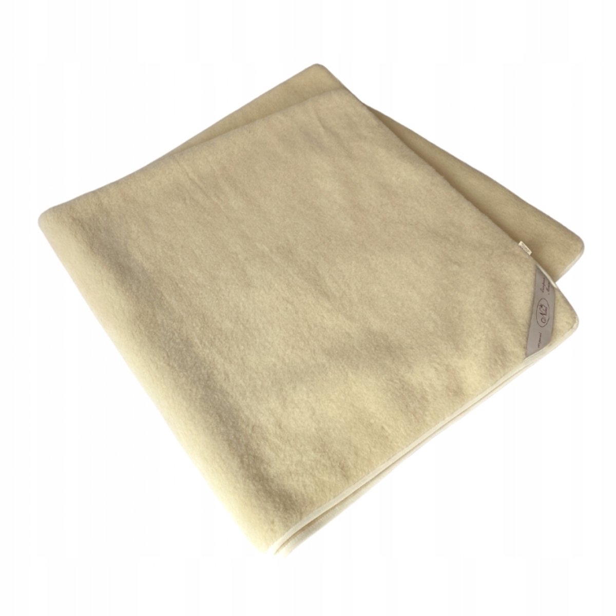 KAMPOL Merino Wol Wollen Deken Ecru 100x150 cm - Zacht & Ademend