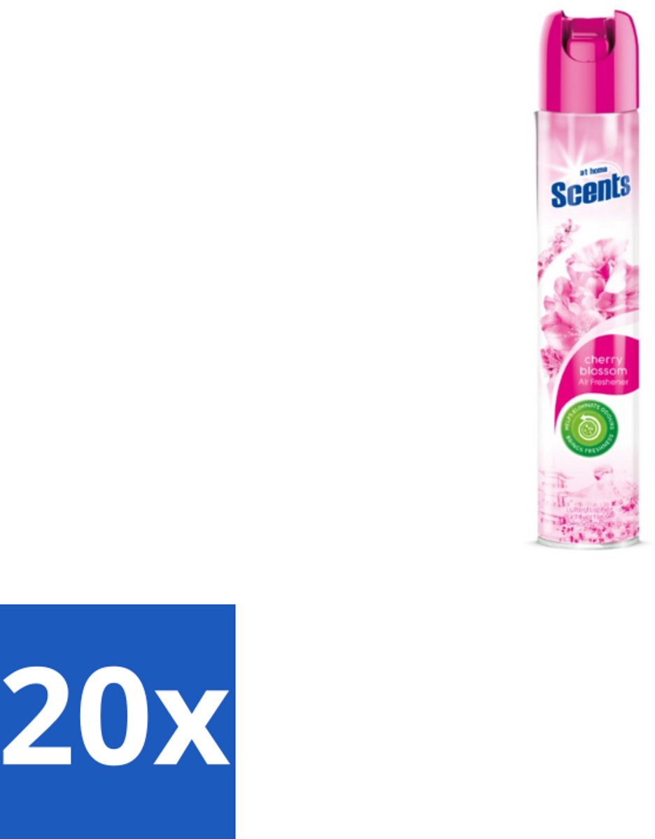 20 x At Home – Luchtverfrisser Spray – Cherry Blossom – Fris Bloemig - 400 ml - Luchtverfrisser Cherry Blossom - Bloemige Geur - Frisse Geur - Geur Neutraliseren - Kersenbloesem