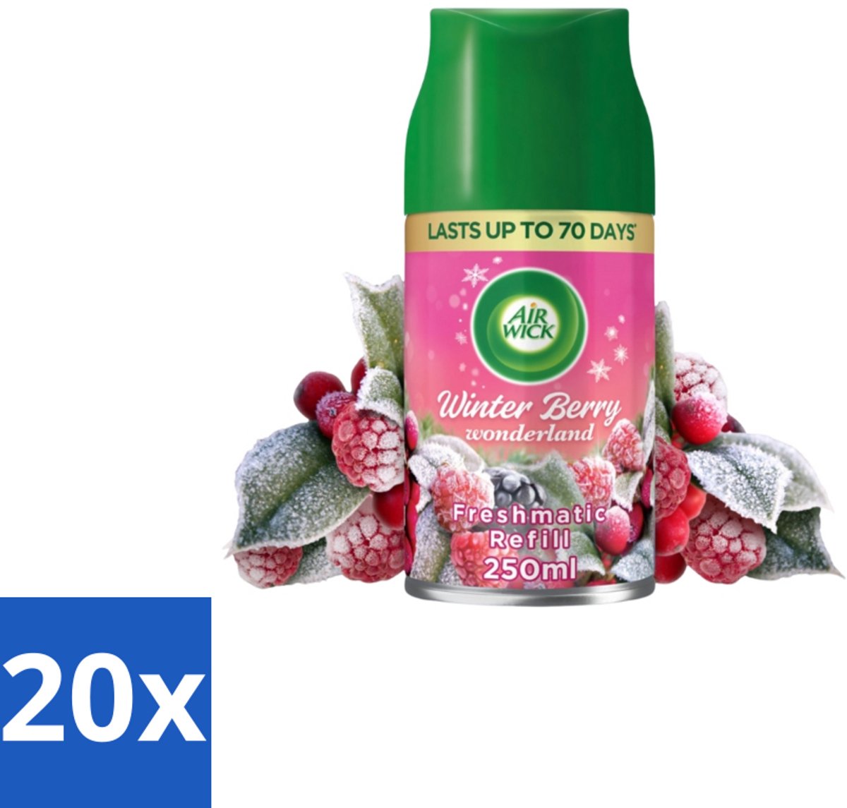 20 x Air Wick Freshmatic – Automatische Luchtverfrisser Navulling – Winter Berry Wonderland - 250 ml - Automatische Luchtverfrisser - Winterse Geur - Bessen-geur - Luchtverfrisser - Geurneutralisatie