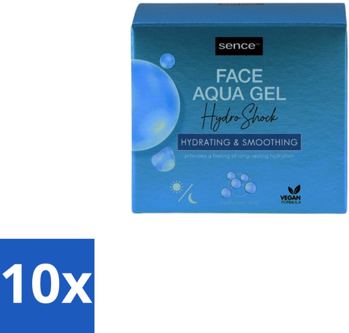 Sence – Dagcrème – Aqua Gel Hydro Shock 2-in-1 – 50 ml - Bulkverpakking - 10 stuks