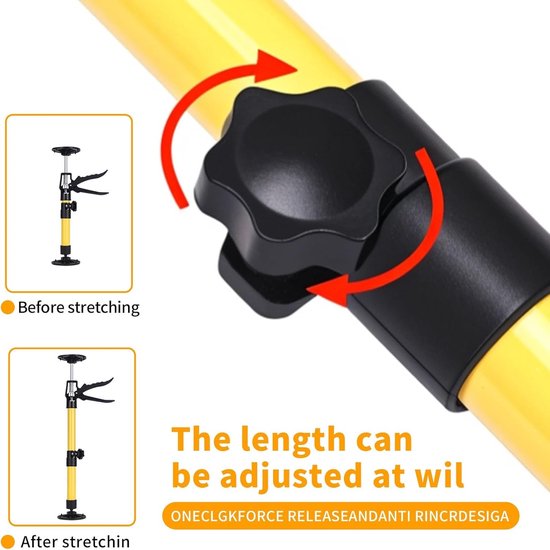 Set van 2 Plafondsteunen, Verstelbare Steunbalk, Telescopische Ondersteuning, Ideaal voor Huishoudelijk Gebruik, Eenvoudige Montage, Veelzijdige Toepassingen, Verstelbare Lengte en Hoek (50-115 cm) — afbeelding 2