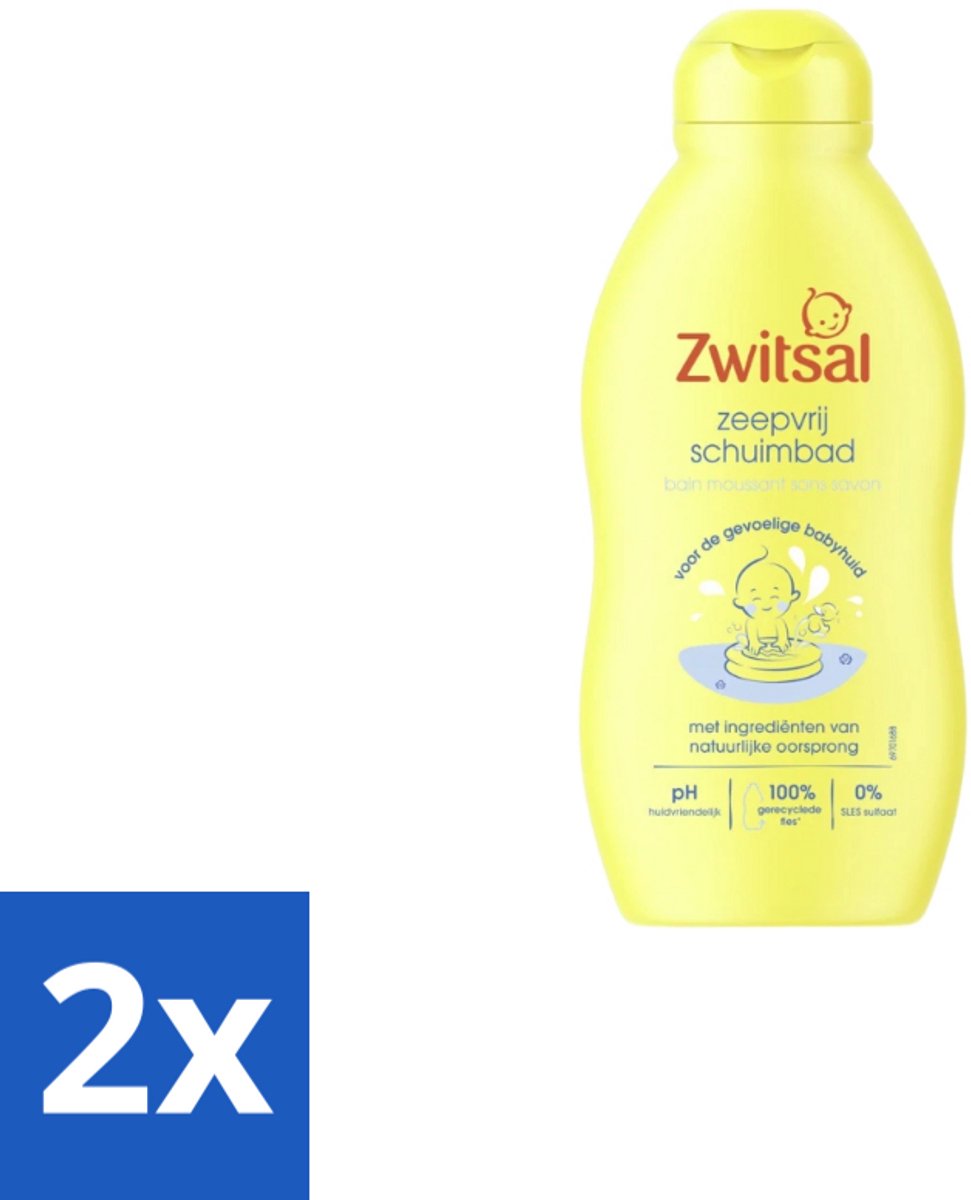 Zwitsal – Schuimbad – Zeepvrij – 200 ml - Voordeelverpakking - 2 stuks