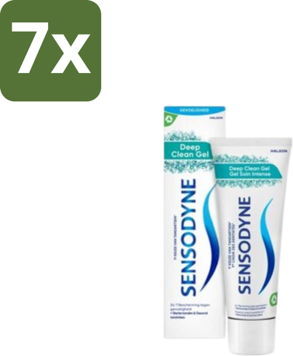 7 x Sensodyne Tandpasta Deep Clean Gel 75 ml - Gevoelige Tanden - Tandgevoeligheid - Tandpasta - Fluoride - Gaatjes