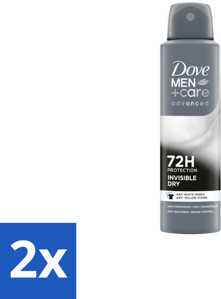 2 x Dove Men+Care – Deodorant Spray – Invisible Dry – 150 ml - Deodorant Spray Mannen - Transpiratiegeur - Okselgeur - Schone Kleding - Huidverzorging