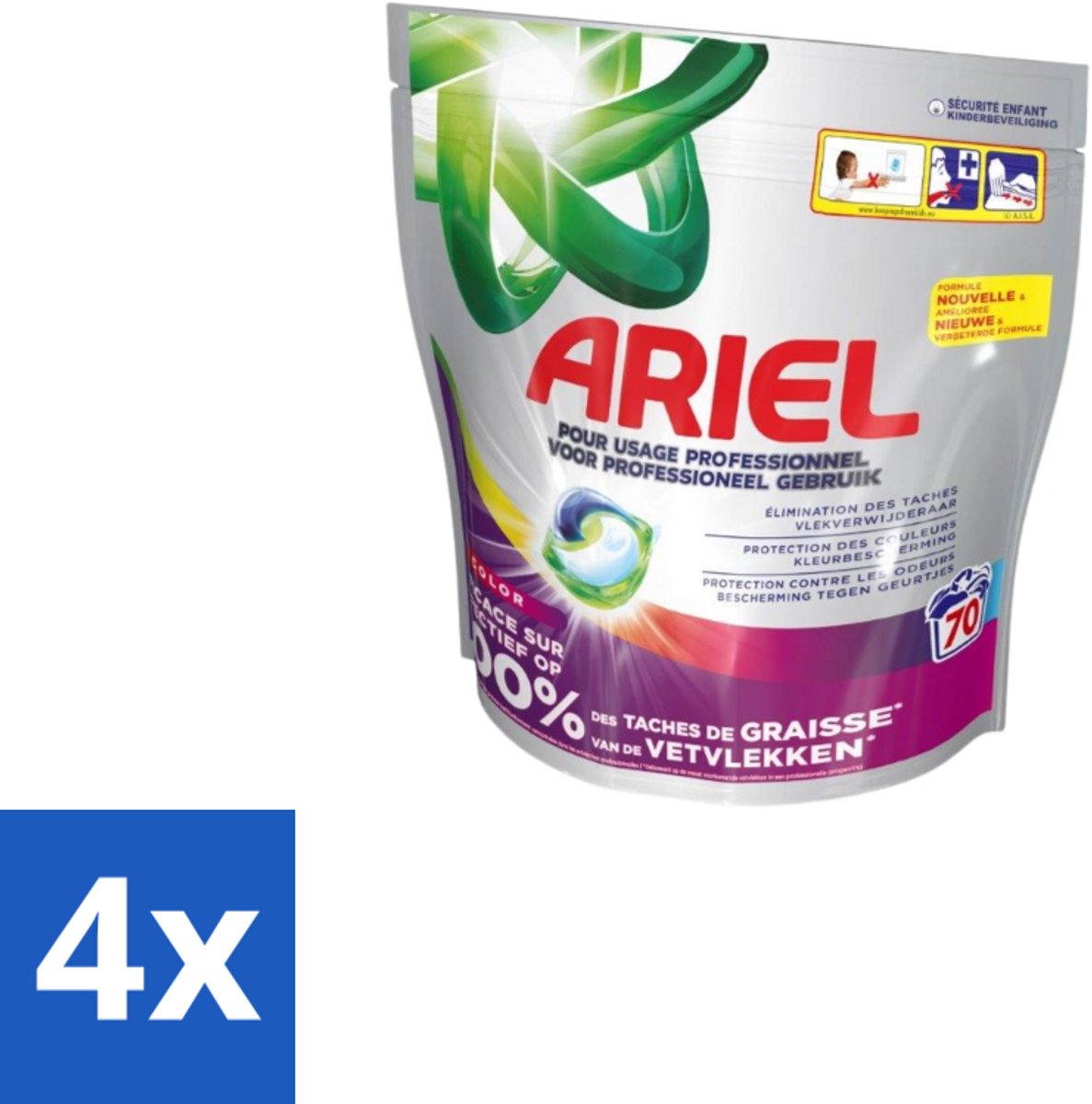 4 x Ariel – Wasmiddel Pods – All-in-1 Color – Kleurbehoud – 70 wasbeurten - Kleurbeschermer - Wasmiddel - Wasbeurt - Wasmachine - Wasmiddel Pod