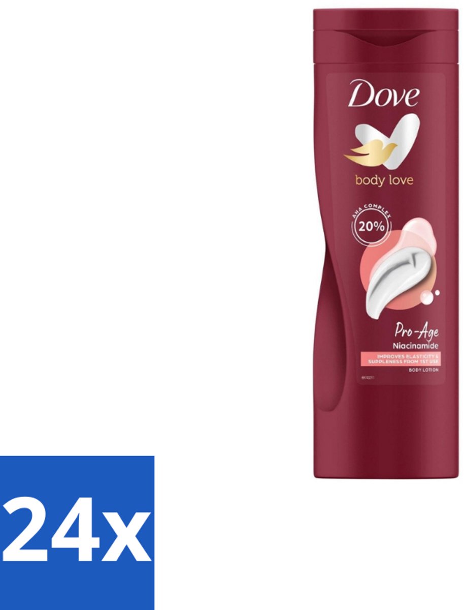 24 x Dove – Bodylotion – Body Love Pro Age – 400 ml - Hydratatie Huid - Bodylotion Voor Rijpere Huid - AHA Complex - Niacinamide - Huidverzorging