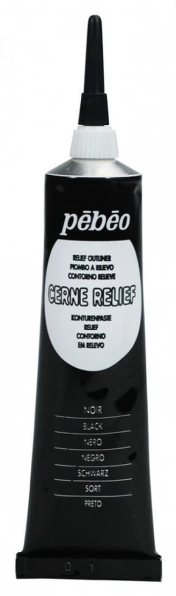 Pebeo Cerne Reliëf Omlijning 37 ml. - Zwart