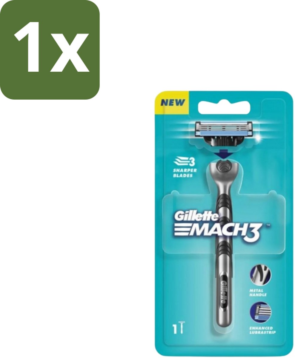 1 x Gillette - Mach3 – Houder + 1 Mesje – 3-bladig - Scheermes - Mach3 - Mesje - Scheerbeurt - Huidbescherming