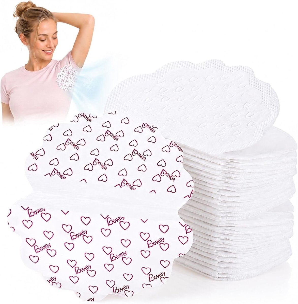 40 Stuks Onderarm Pads, Zacht en Ademend, Zweetbescherming, Sterke Hechting, Wegwerp Pads, Geurvrij, Ideaal voor Sport en Dagelijks Gebruik