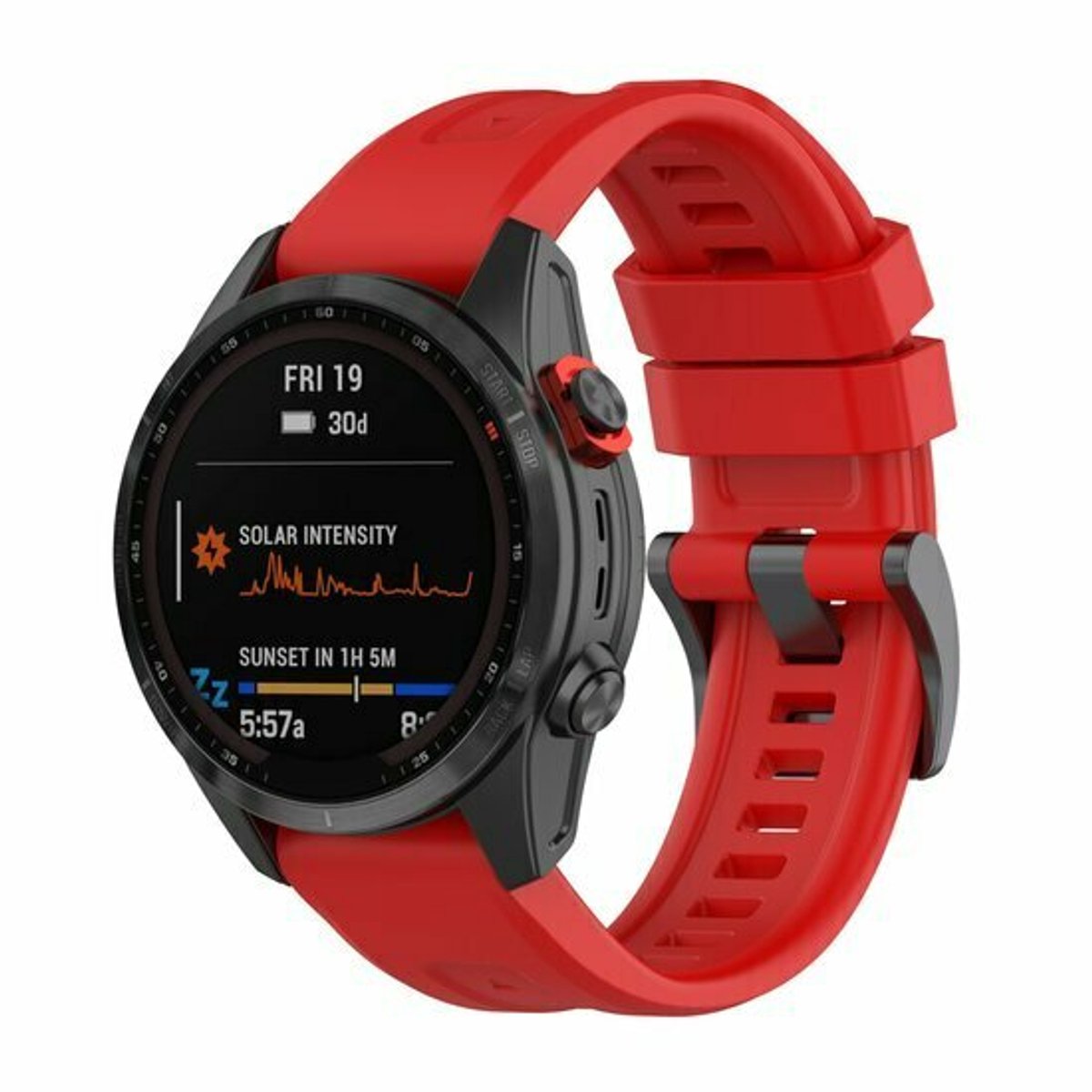 By Qubix - Geschikt voor Garmin bandje - 20mm Quickfit - Siliconen sportbandje - Rood - Geschikt voor Garmin Fenix 9 / 9 pro - 43mm