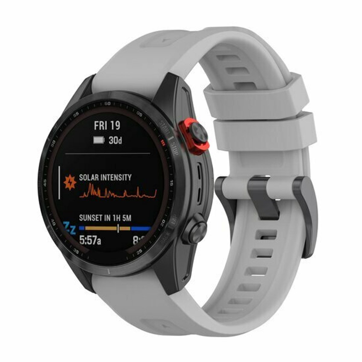 By Qubix - Geschikt voor Garmin bandje - 20mm Quickfit - Siliconen sportbandje - Grijs - Geschikt voor Garmin Fenix 9 / 9 pro - 43mm