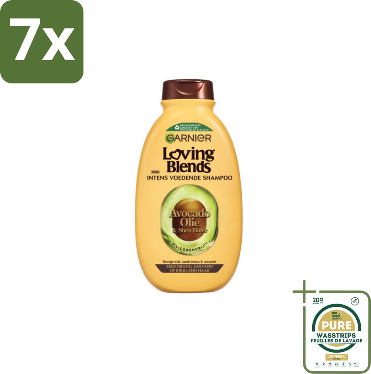 7 x Garnier Loving Blends Avocado Olie en Shea Boter Shampoo 300 ml - Grootverpakking - Avocado Olie Shampoo - Shea Boter Shampoo - Droog Haar Shampoo - Pluizig Haar Shampoo - Intensieve Voeding Shampoo
