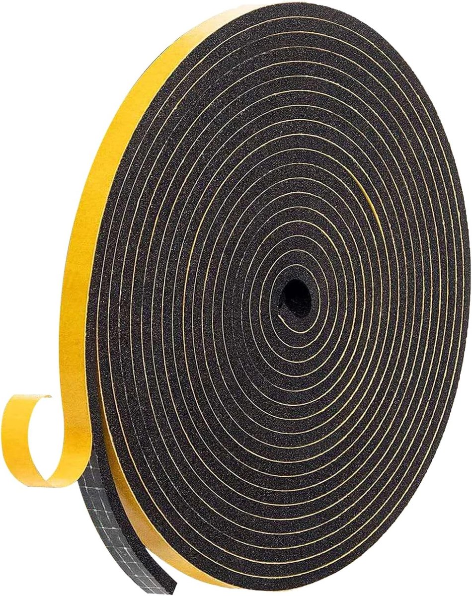 Geluiddichte en Weerbestendige Deurafdichting van Schuim, 9 x 3 mm, Ideaal voor Geluidsisolatie en Bescherming tegen Weerinvloeden