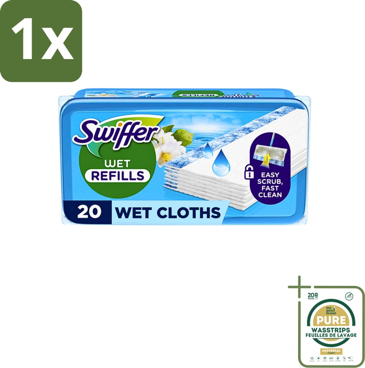 1 x Swiffer - Wet Vloerdoekjes Citrus - Navulling - 10 Doekjes- Vloerdoekjes Citrus - Vloerdoekjes Wet - Vloerdoekjes Navulling - Vloerdoekjes Citrusgeur - Vloerdoekjes Voor Tegels