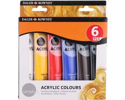 Daler-Rowney Simply Acrylic Set 6 x 12 ml.