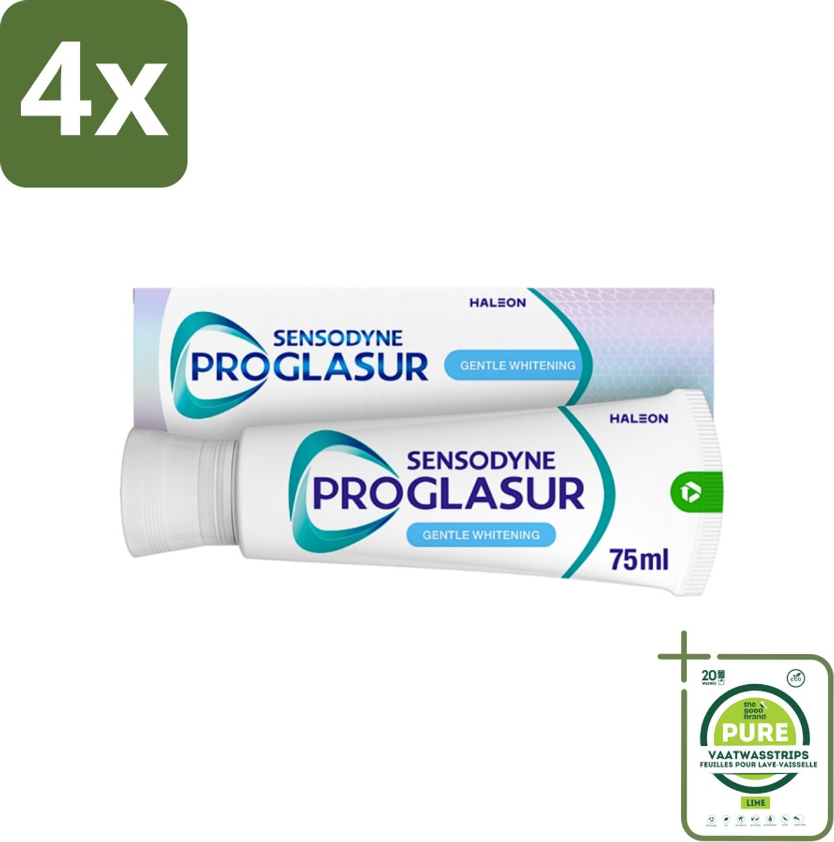 Sensodyne - Tandpasta - Proglasur Gentle Whitening - Verheldert Glazuur - 75 ml - Voordeelverpakking - 4 stuks - Tandpasta - Tandpasta whitening