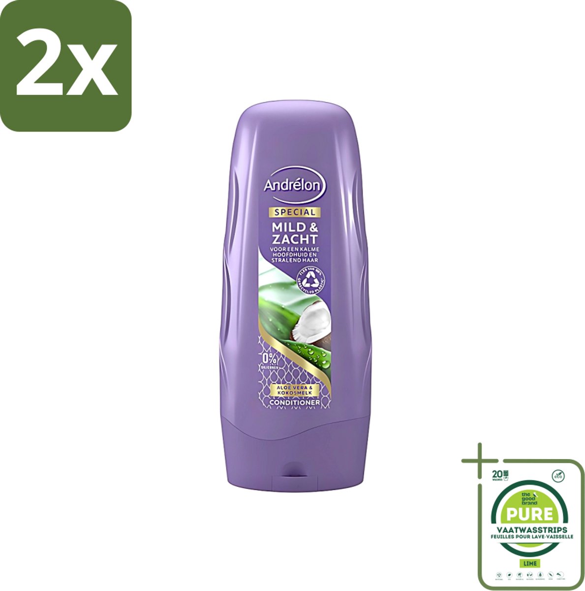 Andrélon - Mild & Zacht - Conditioner - Voor Gevoelige Hoofdhuid - 300 ml - Voordeelverpakking - 2 stuks - Gevoelige hoofdhuid - Droge hoofdhuid