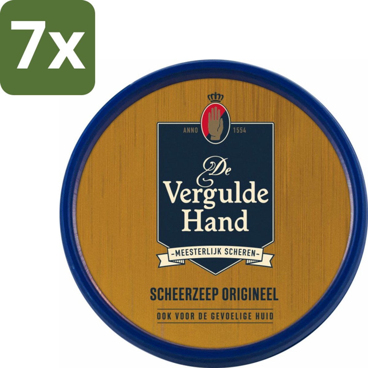 7 x Vergulde Hand Scheerzeeptablet 75 gr - Scheerzeeptablet - Scheerzeep - Scheren - Schuim - Baardharen