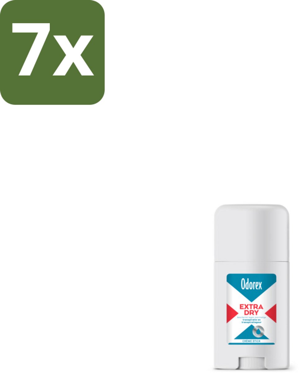 7 x Odorex Extra Dry Stick 40 ml - Geurloos - Droog - Anti-zweet - Zweetvermindering - Huidvriendelijk
