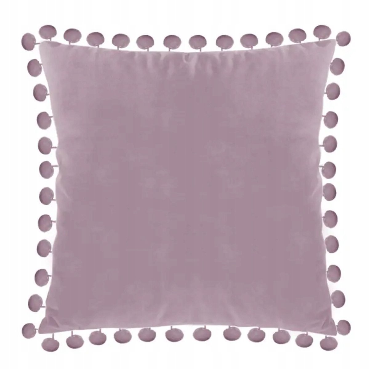 Merloos Velours Kussenhoes 40x40 cm met Pompons - Paars