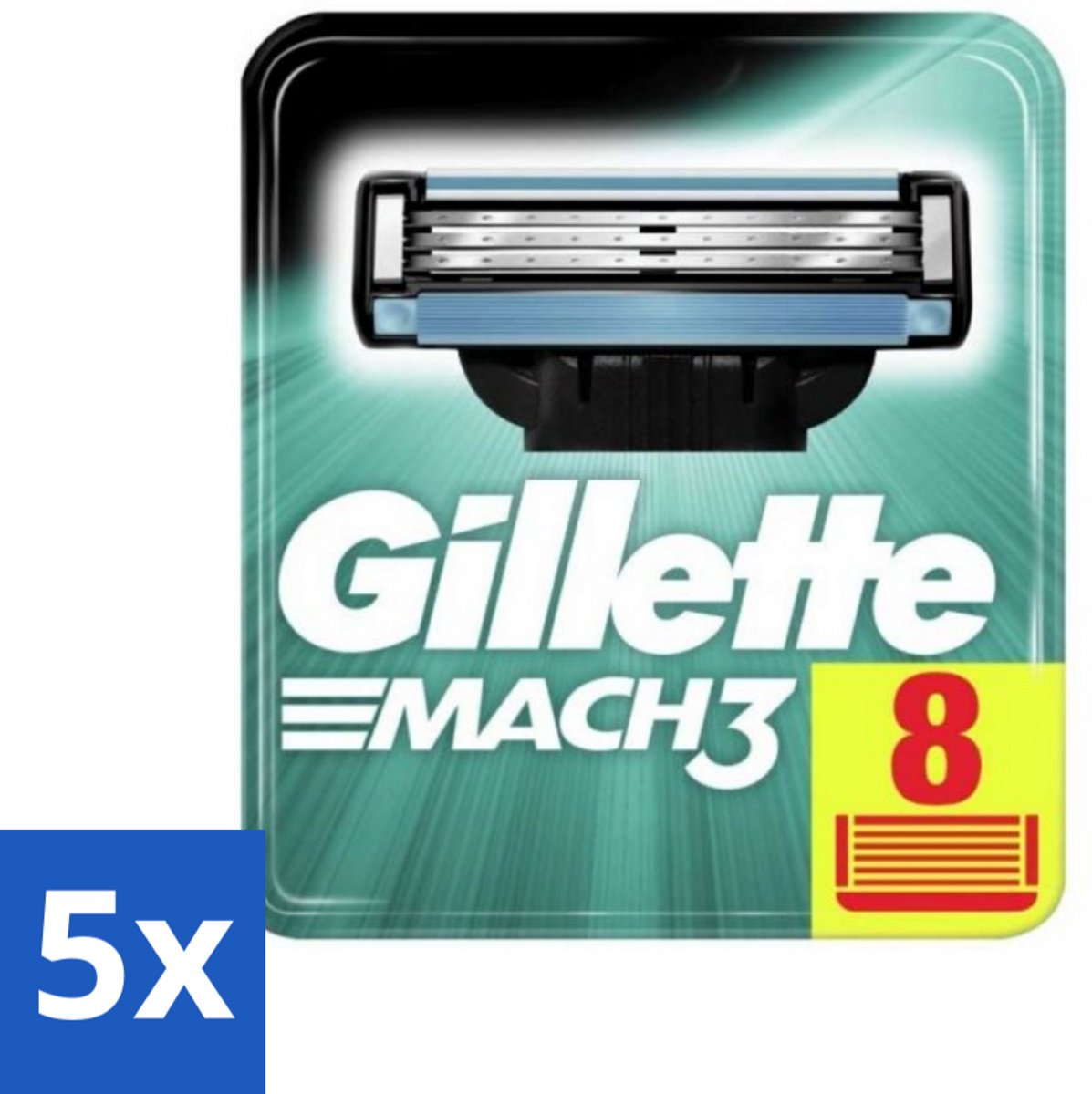 5 x Gillette - Mach 3 - Langdurige scherpte - 8 Navulscheermesjes - Scheermesjes - Scherpe Mesjes - Mach3 - Scheren - Huidcomfort