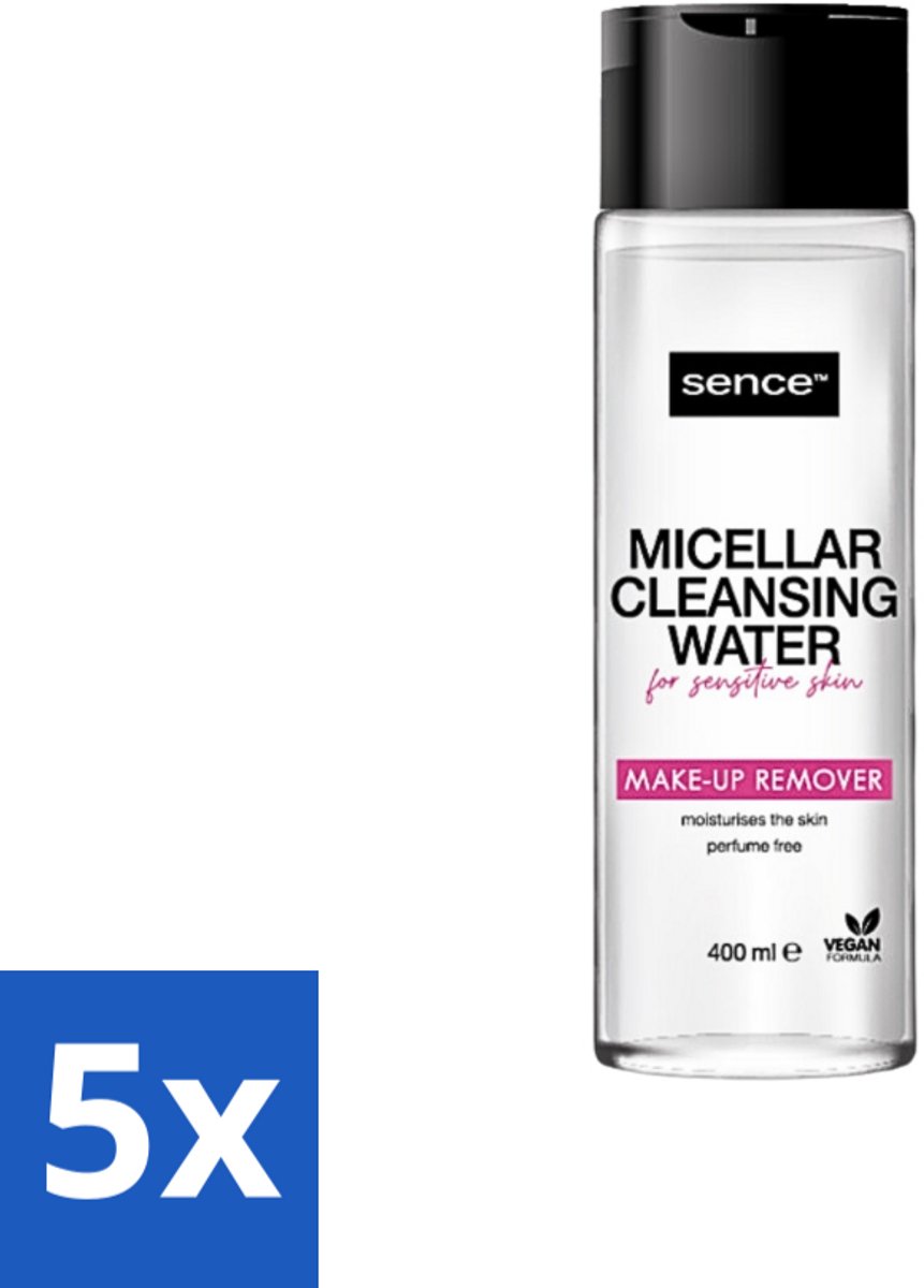 5 x Sence - Gevoelige Huid - Micellair Water - Make-up Remover - 400 ml - Gevoelige Huid - Make-up Remover - Micellair Water - Hypoallergenisch - Parfumvrij