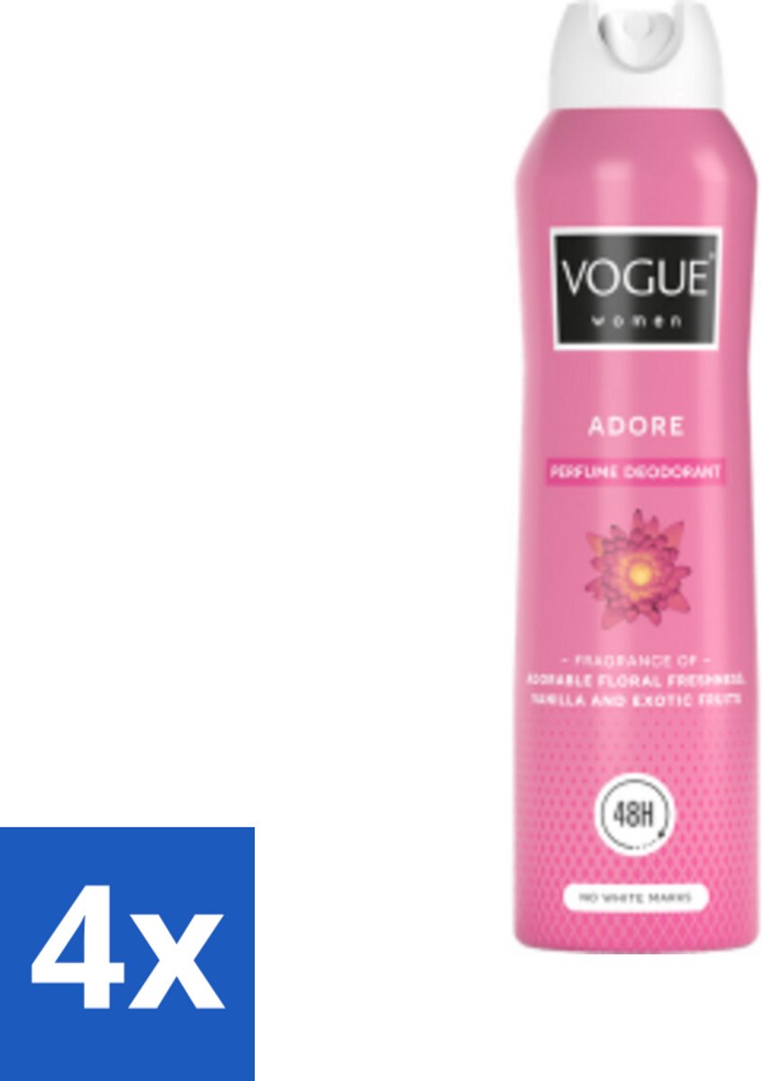 Vogue Adore Parfum Deodorant 150 ml - Voordeelverpakking - 4 stuks