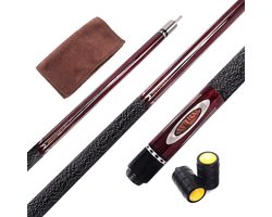 Biljartkeu 145 cm met quick release verbinding en hardhouten schacht 57 inch, 2-delig -Zwart