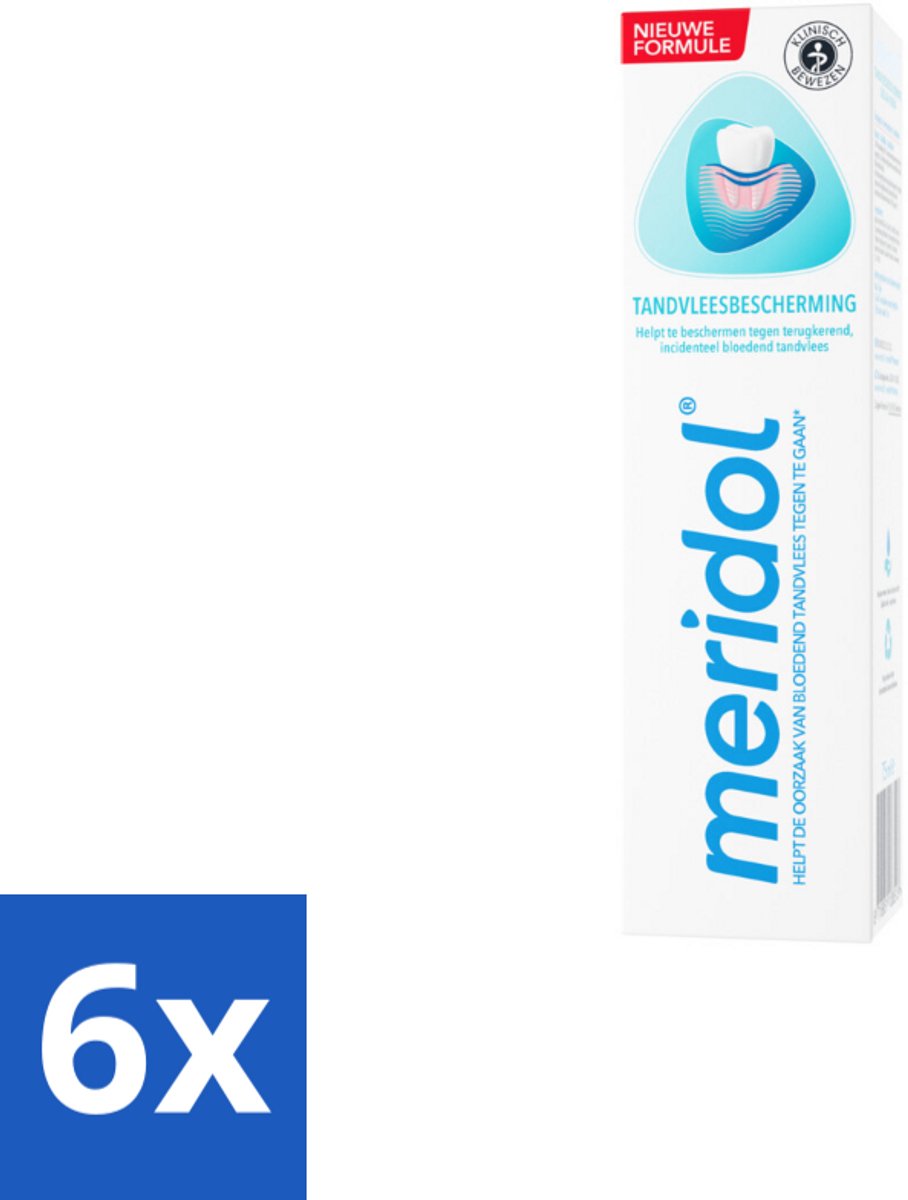 6 x Meridol Tandpasta Tandvleesbescherming 75 ml - Tandpasta - Tandvlees - Geïrriteerd Tandvlees - Mondgezondheid - Antibacterieel