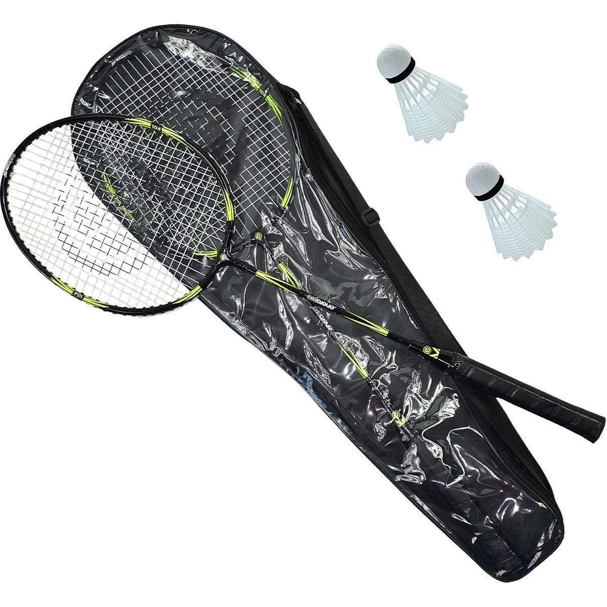 Badmintonset Enero: 2 rackets, 2 shuttles & tas