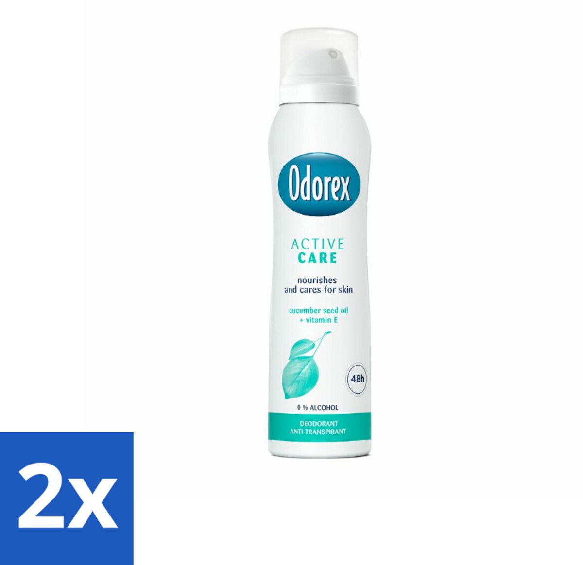 2 x Odorex Deodorant Spray Active Care 150 ml - Deospray - Actieve Bescherming - Zweet En Geur - Gevoelige Huid - Vitamine E