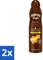 2 x Hawaiian Tropic - Zonnebrand - Island Glow Dry Oil Continuous Spray SPF 30 - Hydraterend & Beschermend - 177 ml - Zonbescherming - Zonbrand Spray - Droge Olie - SPF 30 - Huidhydratatie
