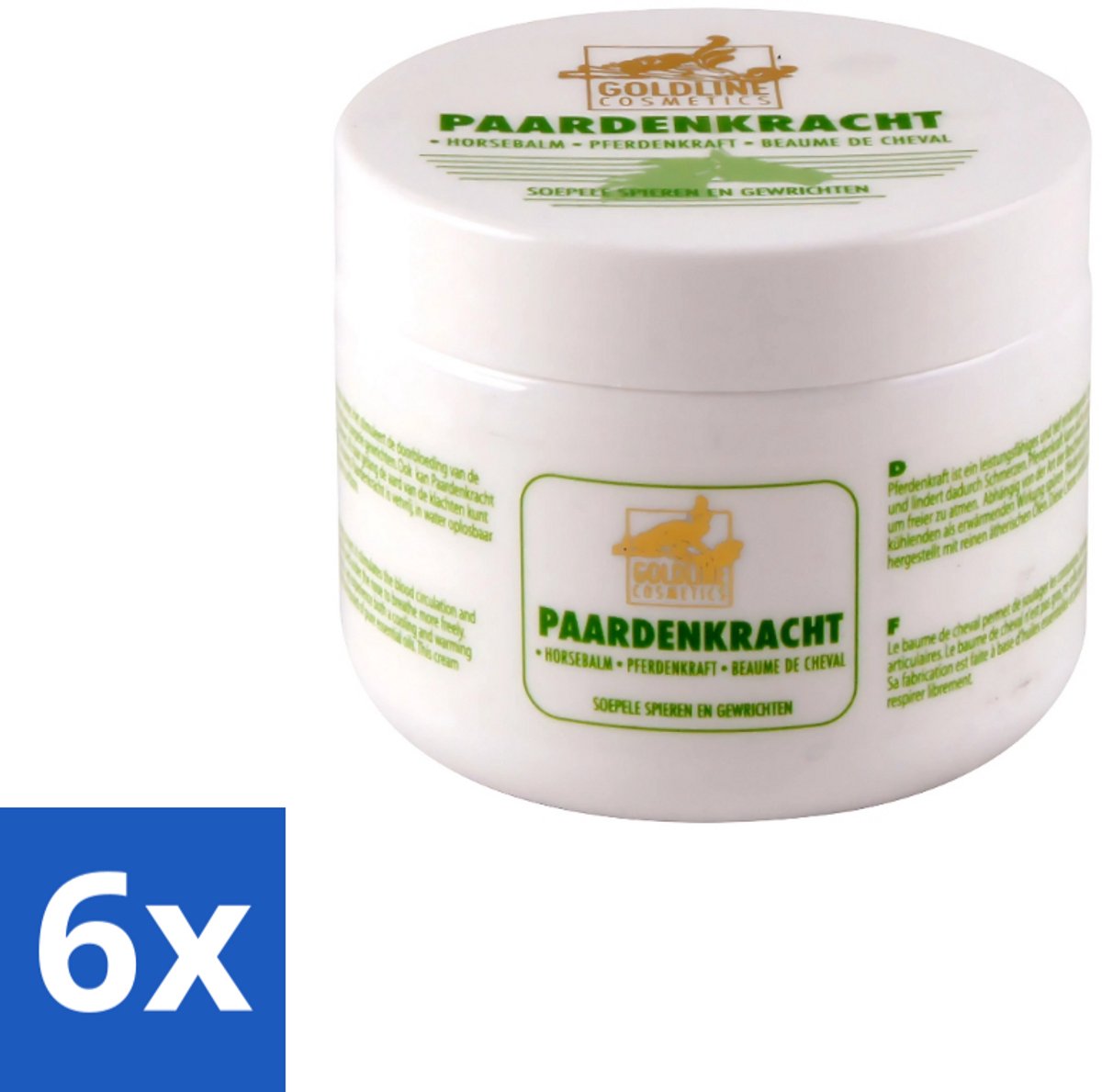 6 x Goldline - Bodycrème - Paardenkracht - Herstel & Verzorging - 250 ml - Bodycrème - Herstel - Hydratatie - Huid Verzorging - Paardenkracht