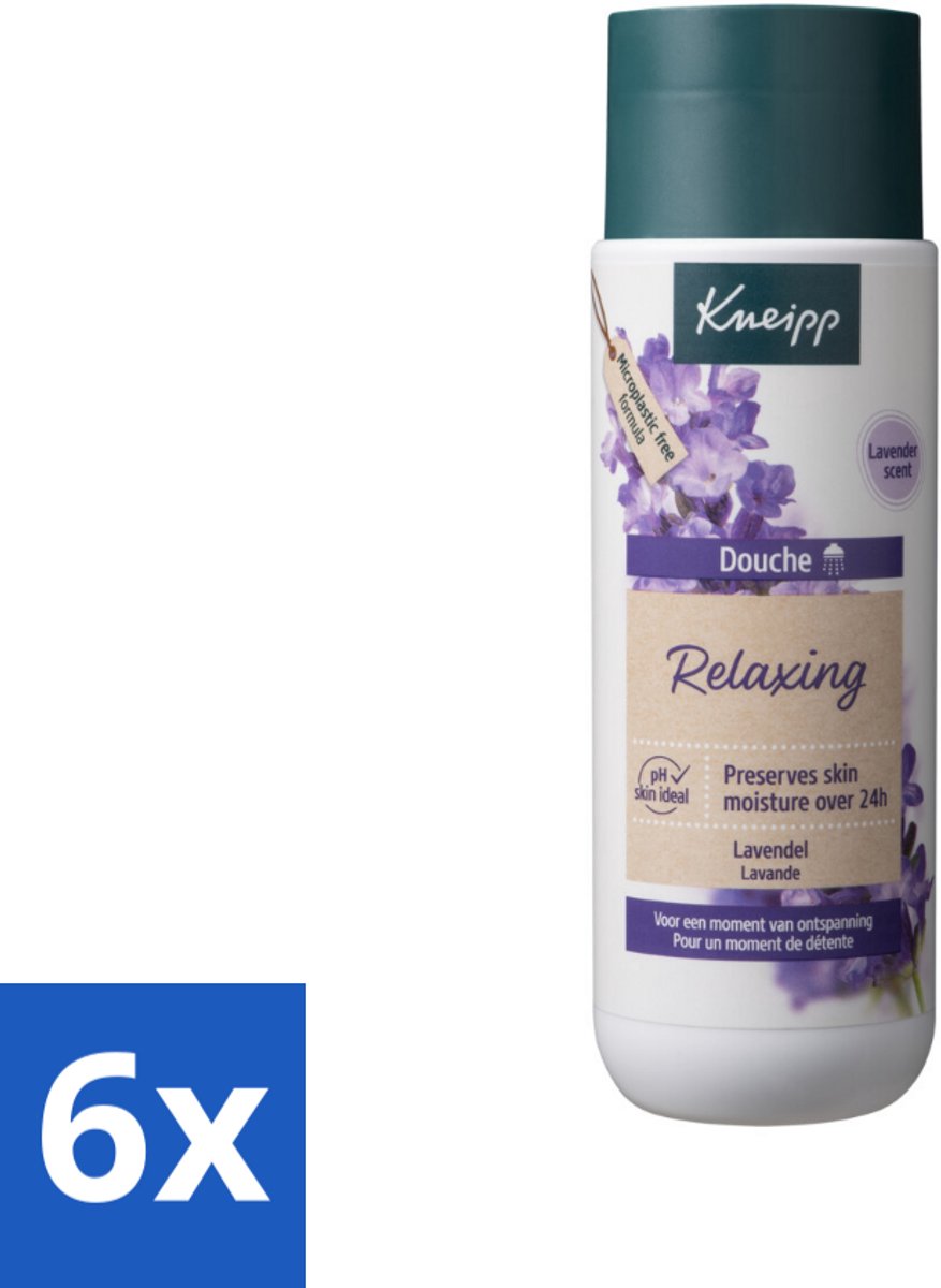 6 x Kneipp Douche Relaxing 200 ml - Douchegel - Ontspannende Geur - Lavendel - Stress Verlichten - Huid Verzorging