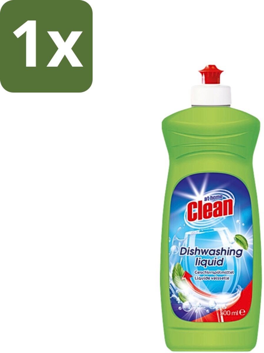 1 x At Home - Clean - Afwasmiddel - Ultra - Stralend Schone Vaat - 500 ml - Afwasmiddel - Vetverwijdering - Schone Vaat - Mild Voor Handen - Frisse Geur