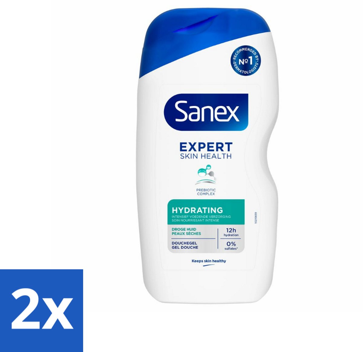 2 x Sanex Douchegel Expert Skin Health Hydrating 400 ml - Hydratatie Huid - Douchegel - Huid Verzorging - Glycerine - Inuline