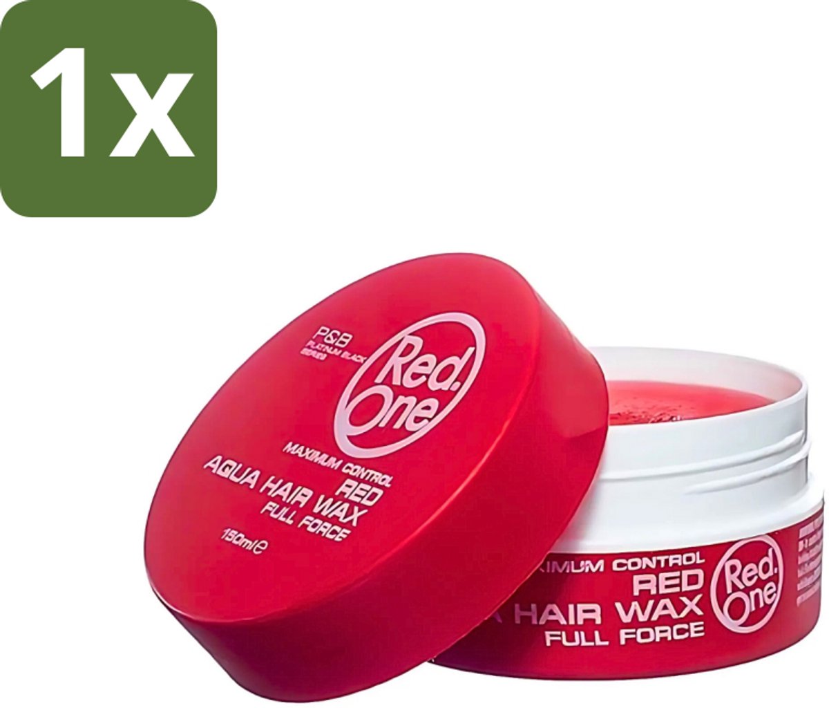 1 x Red One - Haarwax - Red - Aqua Hair Wax - Voor Stevige Styling & Glanzend Resultaat - 150 ml - Haarwax - Stevige Styling - Glanzend Haar - Textuur - Definitie