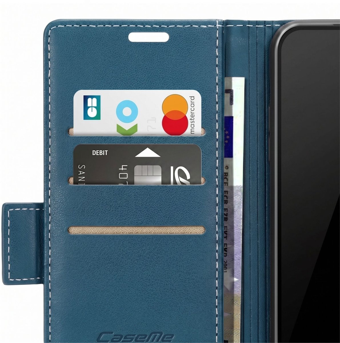 Caseme, Wallet Hoesje geschikt voor Google Pixel 10a Anti-RFID met Standaard, Blauw