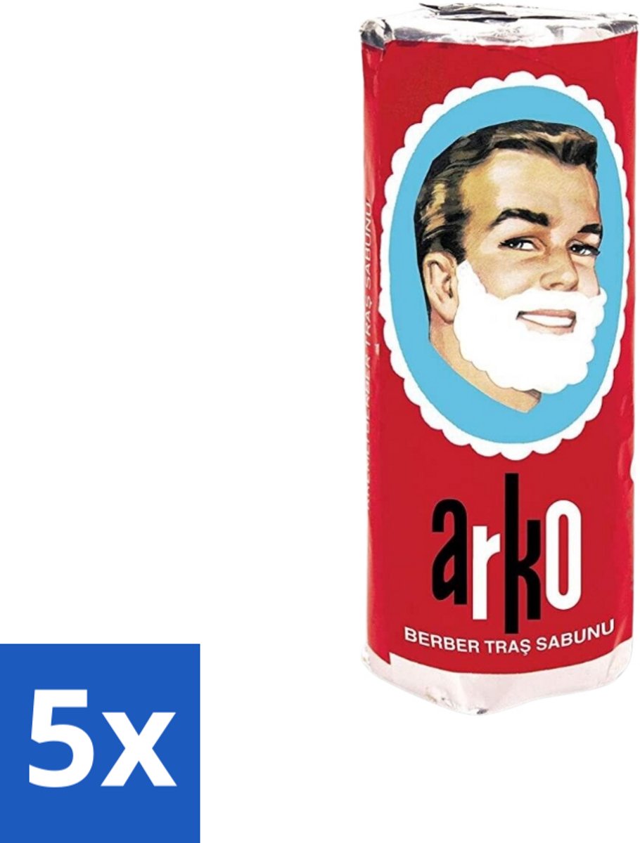 Arko - Scheerzeep - Verzorgt en Beschermt de Huid - 75 ml - Bulkverpakking - 5 stuks