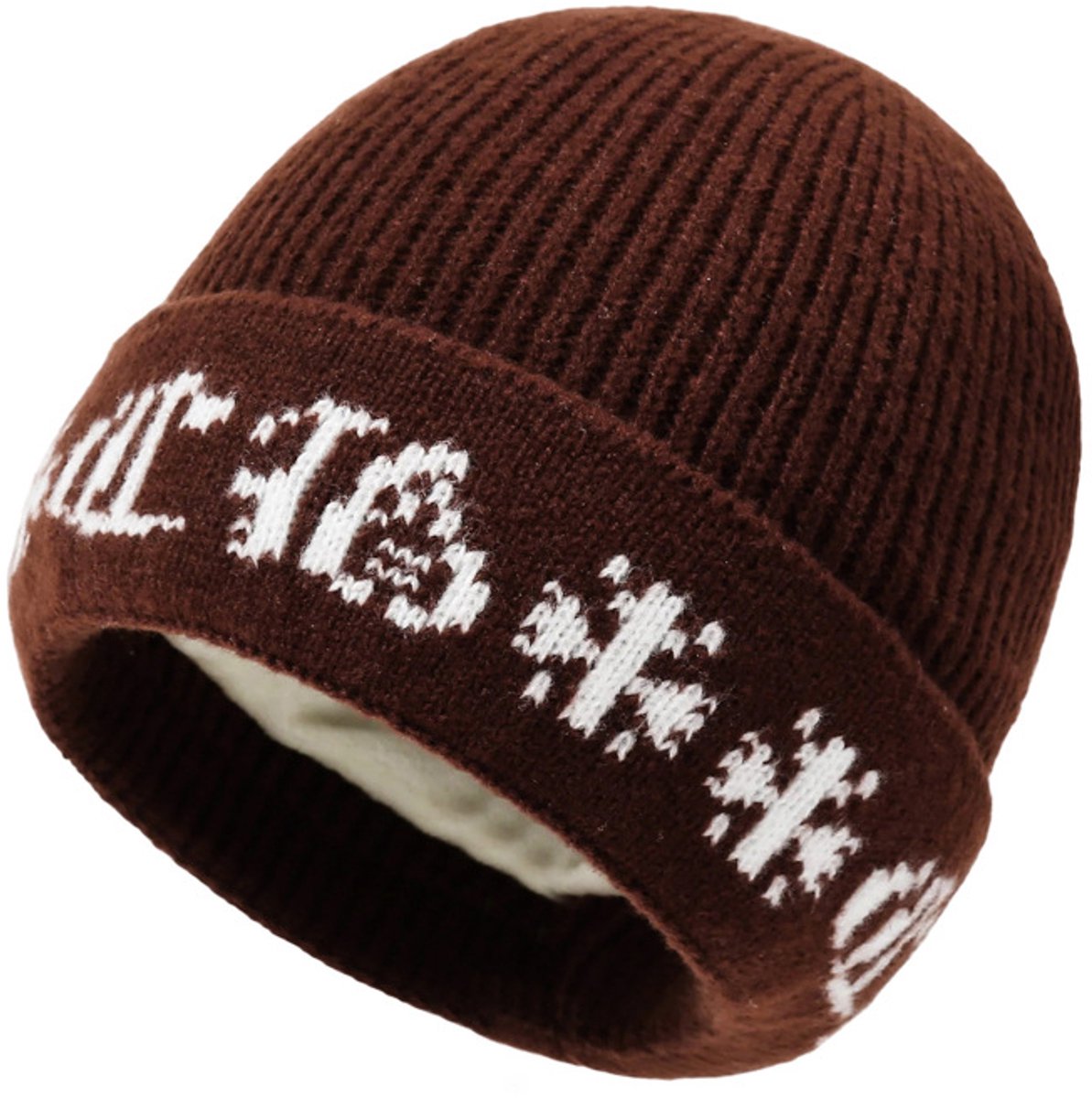 1 stuk - gebreide hoed - herfst-winter mannen - camouflage - verdikte harige draad hoed - buiten straat - casual hoed - warme hoed - koffie