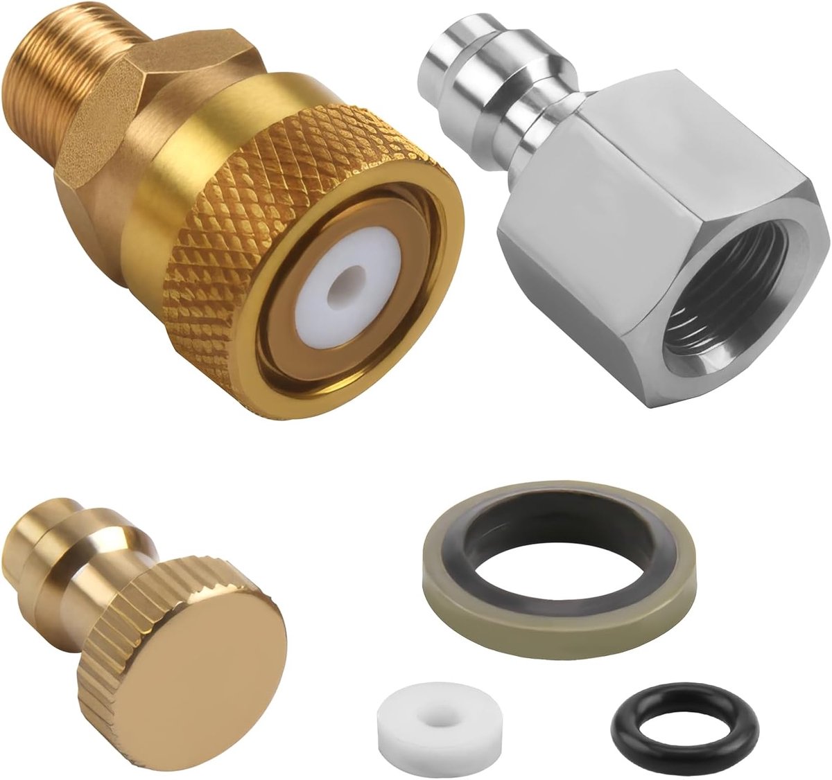 SnelShoppen - 1/8 Inch BSPP Snelle Ontkoppelingsadapter Kit, Universele Verbinder voor PCP Luchtgeweren, Compressor Slang Snelle Koppeling Accessoires