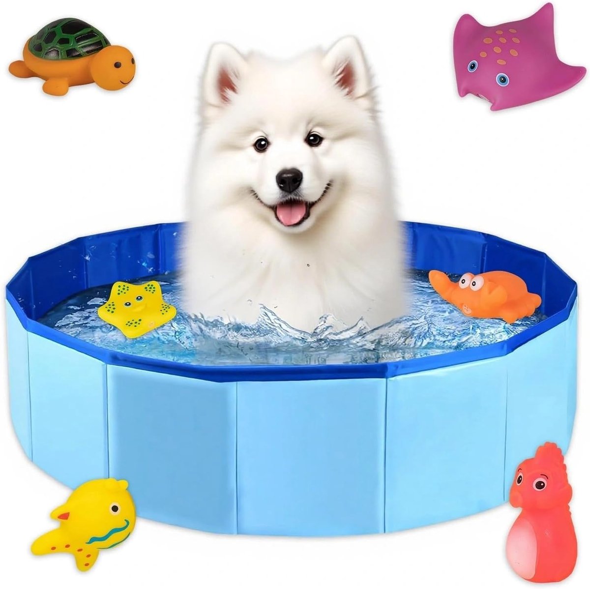 Opvouwbaar Zwembad voor Honden en Katten, 50 x 10 cm, Waterdicht Oxford Stof, Ideaal voor Badderen en Spelen met Water voor Kleine Huisdieren