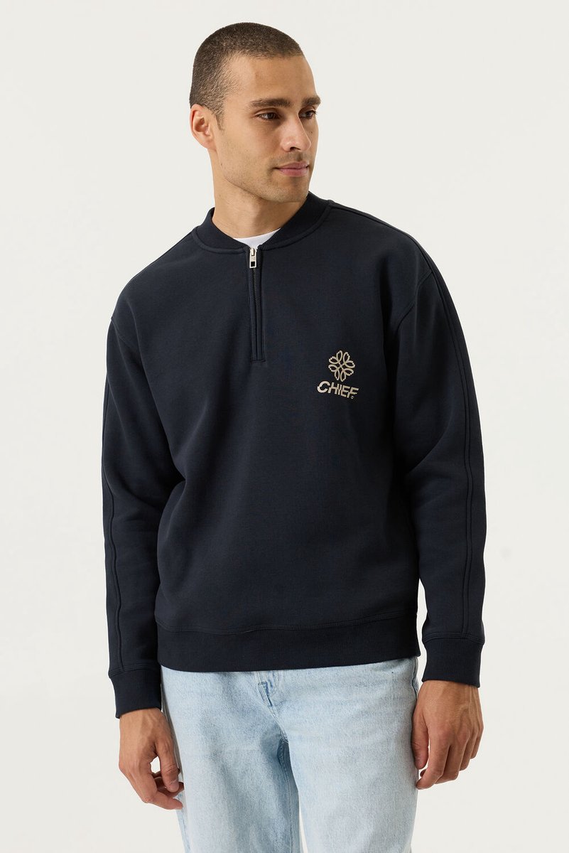 Chief Heren Sweater Zwart - Maat XS