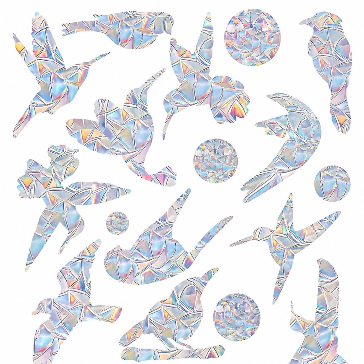 Elzusha - Prisma Anti-botsingsstickers voor Ramen (48 Stuks)