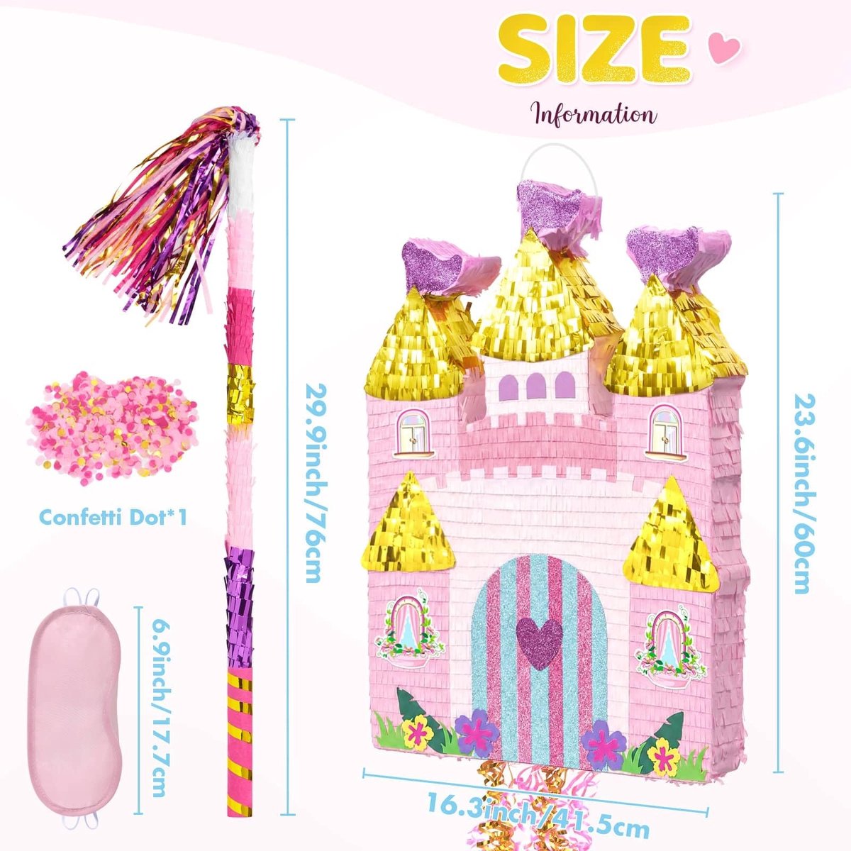 Elzusha - Grote Prinsessenslot Piñata voor Verjaardagsfeestjes