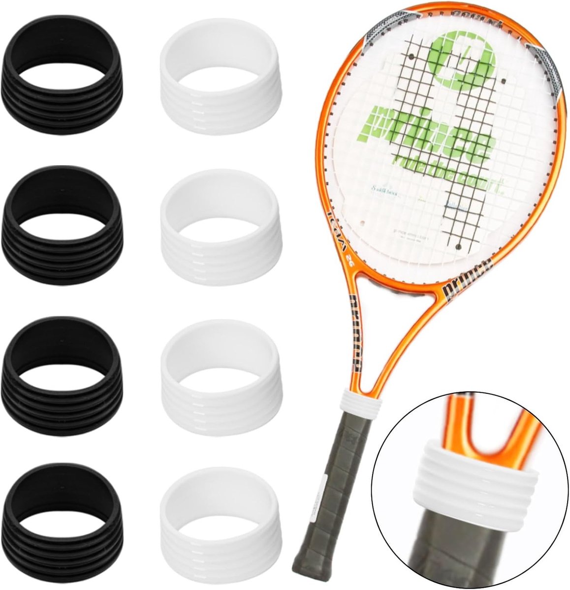 Beschermende Gripringen voor Tennis- en Badmintonrackets - Antislip Stretchbanden voor Verbeterde Grip, Set van 8