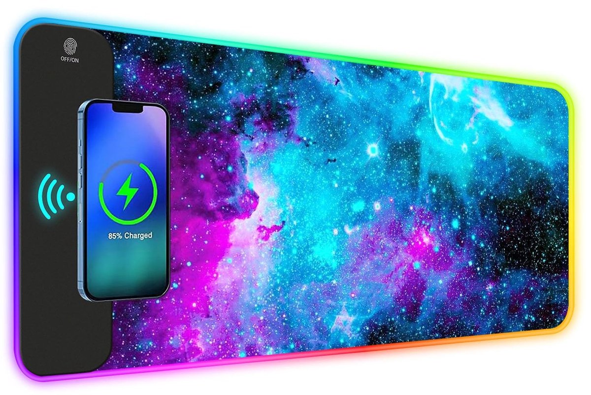 Elzusha - RGB Gaming Muismat met Draadloze Oplaadfunctie