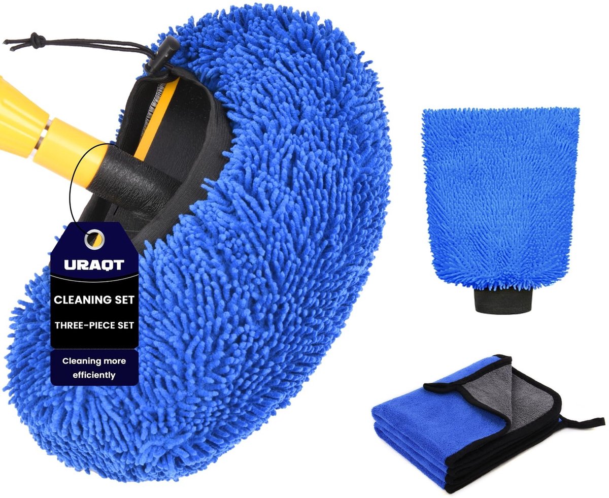 Elzusha - Microfiber Auto Borstel Cover met 2 Stuks Doekjes