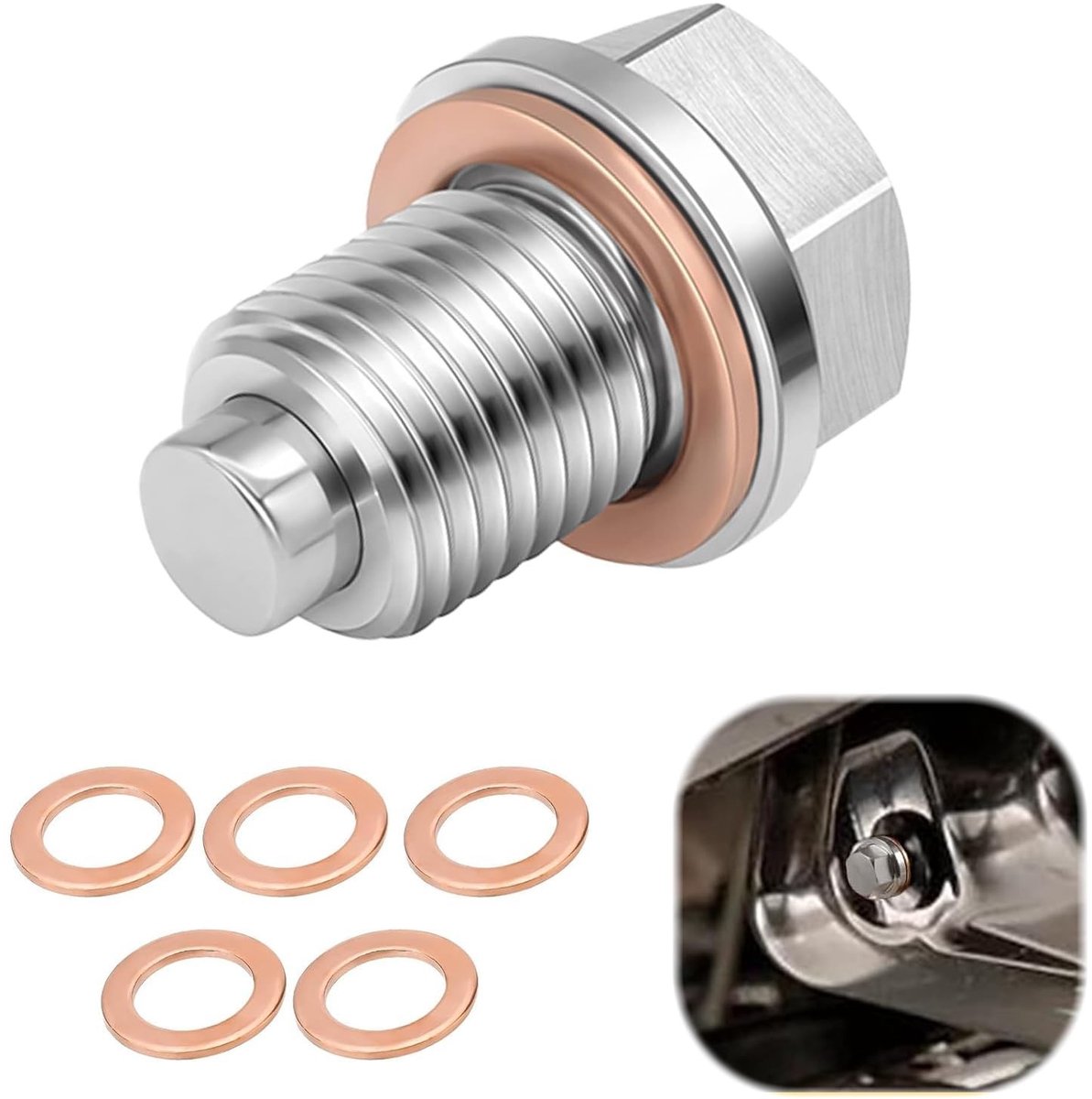 Elzusha - Magnetische Olieaflaatplug M12 x 1.5 met Seals